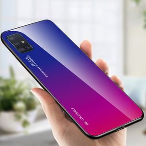 Hurtel Gradient Glass etui pokrowiec nakładka ze szkła hartowanego Samsung Galaxy A51 różowo-fioletowy uniwersalny 17
