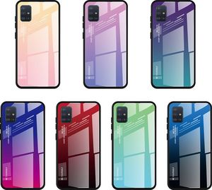Hurtel Gradient Glass etui pokrowiec nakładka ze szkła hartowanego Samsung Galaxy A51 różowo-fioletowy uniwersalny 8