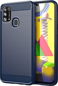 Hurtel Carbon Case elastyczne etui pokrowiec Samsung Galaxy M30s / Galaxy M21 niebieski uniwersalny 1