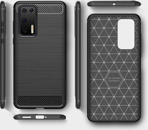 Hurtel Carbon Case elastyczne etui pokrowiec Huawei P40 niebieski uniwersalny 4