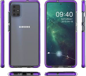 Hurtel Spring Case pokrowiec żelowe etui z kolorową ramką do Samsung Galaxy A51 żółty uniwersalny 4