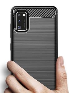 Hurtel Carbon Case elastyczne etui pokrowiec Samsung Galaxy A41 czarny uniwersalny 2