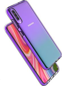 Hurtel Spring Case pokrowiec żelowe etui z kolorową ramką do Samsung Galaxy A70 ciemnoniebieski uniwersalny 2