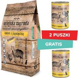 Wiejska Zagroda Pakiet Wiejska Zagroda Indyk z Jagnięciną 9 kg + 2 x Wiejska Zagroda Indyk z Jagnięciną 400 g Gratis 1