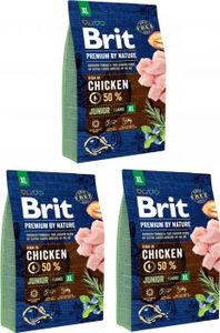 Brit Pakiet Brit Premium By Nature Chicken Kurczak Junior XL 3 x 3 kg 1