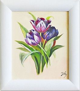 GO-BI Obraz Tulipany ręcznie malowany 27x32cm uniwersalny 1
