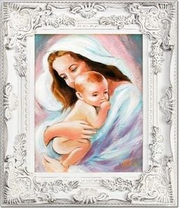 GO-BI Obraz Maryja ręcznie malowany 27x32cm uniwersalny 1