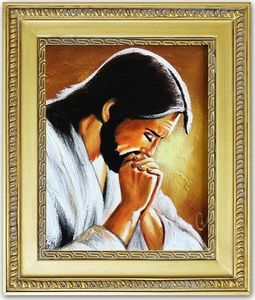 GO-BI Obraz Chrystus ręcznie malowany 27x32cm uniwersalny 1
