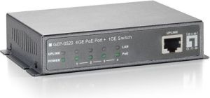 Switch LevelOne POE 5-PORT 1GB / 4 POE 61,6W/15,4W-PORT (GEP-0520) 1