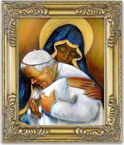 GO-BI Obraz Papież Jan Paweł II ręcznie malowany 27x32cm uniwersalny 1