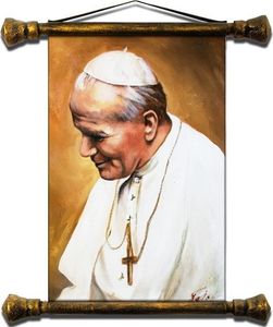 GO-BI Obraz Papież Jan Paweł II ręcznie malowany 45x50cm uniwersalny 1
