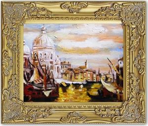 GO-BI Obraz - Wenecja - olejny, ręcznie malowany 27x32cm uniwersalny 1