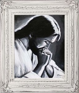 Pigmejka Obraz ręcznie malowany Chrystus 27x32cm uniwersalny 1