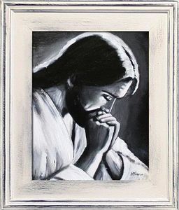Pigmejka Obraz ręcznie malowany Chrystus 27x32cm uniwersalny 1