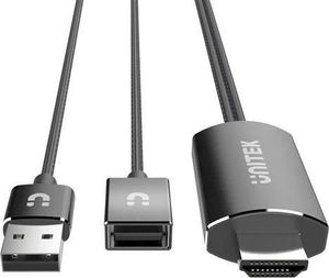 Kabel USB Unitek USB-A - USB-A + HDMI 1 m Czarny (M1104) 1