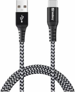 Kabel USB Sandberg USB-A - USB-C 1 m Biało-czarny (441-36) 1