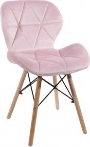 Leobert Krzesło ELVA aksamitne tapicerowane - różowe 1