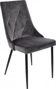 Leobert Krzesło ROSA tapicerowane aksamitne - szare 1