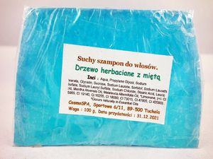 Cosmo SPA Twardy Szampon do włosów Przeciwłupieżowy Drzewo herbaciane i mięta 100 g 3