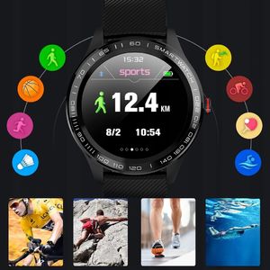 Smartwatch Smartwatch L9 Ciśnieniomierz Puls Ekg Zegarek Ip68 Czarny z Czarnym Eko-Skórzanym paskiem 11