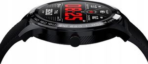 Smartwatch Smartwatch L9 Ciśnieniomierz Puls Ekg Zegarek Ip68 Czarny z Czarnym Eko-Skórzanym paskiem 12