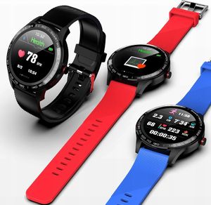 Smartwatch Smartwatch L9 Ciśnieniomierz Puls Ekg Zegarek Ip68 Czarny z Czarnym Eko-Skórzanym paskiem 2
