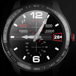 Smartwatch Smartwatch L9 Ciśnieniomierz Puls Ekg Zegarek Ip68 Czarny z Czarnym Eko-Skórzanym paskiem 4