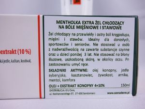Cannaderm Cannaderm-Mentholka EXTRA Żel chłodzący na bóle mięśniowe i stawowe 3