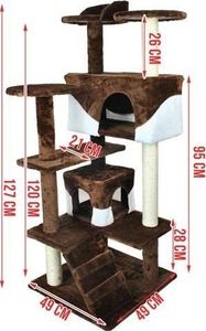 Drzewko dla kota 120 cm - brązowo-białe (UA 20-2 Brown) 4