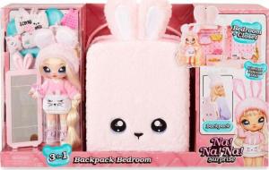 MGA Na! Na! Na! Surprise - Zestaw 3w1 Plecak Sypialnia Laleczka Różowa (569732) 2