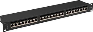 Lanberg Patch panel 1U 19" 24x RJ-45 Kat.6A Czarny (PPSA-1024-B) 2