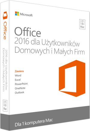 Microsoft Office 2016 dla Użytkowników Domowych i Małych Firm dla Mac PL 32/64-bit Medialess (W6F-00525) 1