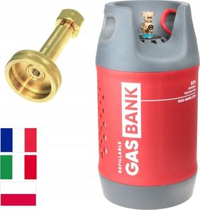 GasBank GasBank SINGLE 11 kg - lekka butla na LPG do samodzielnego napełniania z adapterem DISH (Polska, FR, IT) uniwersalny 1