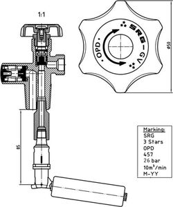 GasBank GasBank SINGLE 5 kg - LPG Butla Gazowa DIN (G12 KLF) Wejście/Wyjście 6