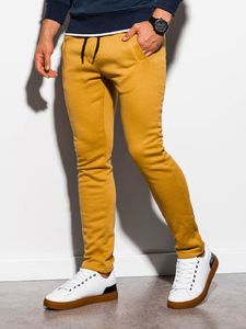Ombre Spodnie męskie dresowe P866 - żółte L 1