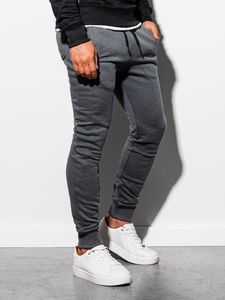Ombre Spodnie męskie dresowe P867 - grafitowe L 1