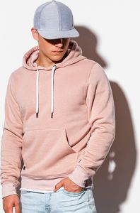 Ombre Bluza męska z kapturem B979 - jasnobeżowa S 3