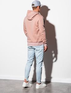 Ombre Bluza męska z kapturem B979 - jasnobeżowa S 5