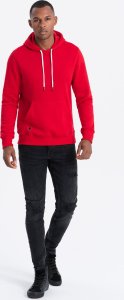 Ombre Bluza męska z kapturem nierozpinana - czerwona r. M (V10 OM-SSBN-0120) 3