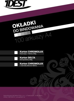 Idest Okładki do bindowania CHROMOLUX A4 250G czarny 100szt. (BEONKTCXA4250BCPX010001) 1