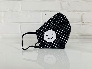 E-druk Maseczka Wielokrotnego Użytku Dziecięca Bawełna MD09 Czarna r. XS 2