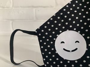 E-druk Maseczka Wielokrotnego Użytku Dziecięca Bawełna MD09 Czarna r. XS 3