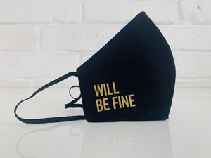 E-druk Maseczka Ochronna Wielokrotnego Użytku MM18 Czarna z napisem r. S 2