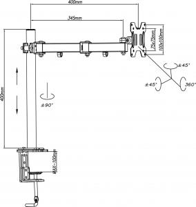 Art Uchwyt biurkowy do monitora 13 - 32" (RAMM L-01XS) 4