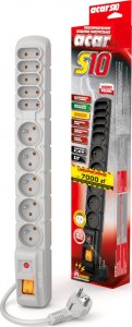 Listwa zasilająca Acar S10 przeciwprzepięciowa 10 gniazd 5 m szara (W0133) 2