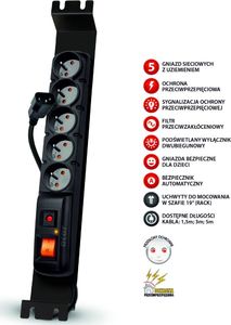 Acar Listwa zasilająca F5 RACK IEC 5x 230V PL 1.5m (W1919) 2