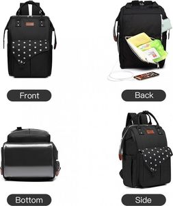 Kono Plecak torba 2w1 dla mamy czarna DIAPER KN90 2