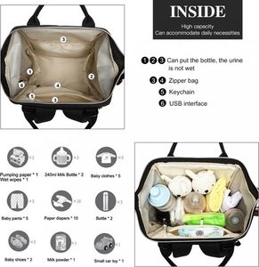 Kono Plecak torba 2w1 dla mamy czarna DIAPER KN90 3
