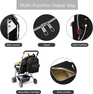 Kono Plecak torba 2w1 dla mamy czarna DIAPER KN90 5