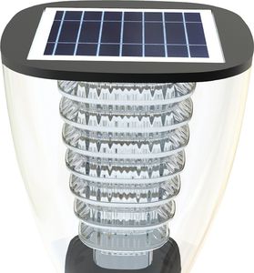 PowerNeed Solarna latarnia ogrodowa Pearl z czujnikiem zmierzchu, panel o mocy 1.6W, ciepłe białe światło LED 4